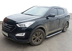 Бокові пороги Fullmond (2 шт., алюм.) для Hyundai Santa Fe 3 2012-2018 рр