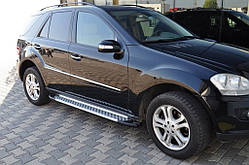 Бокові пороги Allmond Grey (2 шт., алюм.) для Mercedes ML W164