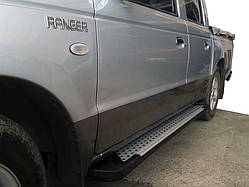 Бокові пороги Allmond Grey (2 шт., алюм) для Ford Ranger 2007-2011 рр