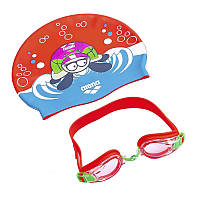 Набір для плавання дитячий окуляри і шапочка ARENA AWT MULTI AR-92413, Помаранчевий
