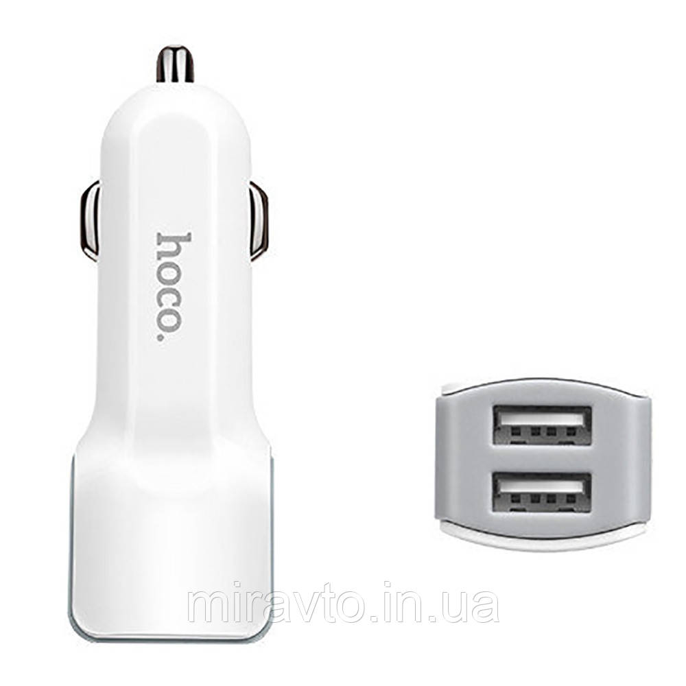 Автомобільний зарядний пристрій 2 USB Hoco Z23 2.4 A/2A ! кабель Micro USB, фото 1
