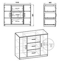 Комод 3+2 891х1110х493мм Компаніт, фото 2