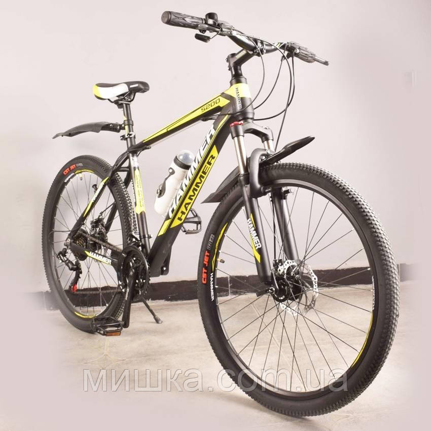 Стильний спортивний алюмінієвий велосипед S200 колеса 27.5*2,25, рама 19'' чорно-жовтий