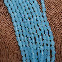 Бусины хрусталь капля 4х6 мм 70 шт цвет голубая дымка