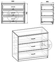 Комод 3Б 782х910х493мм Компаніт, фото 2