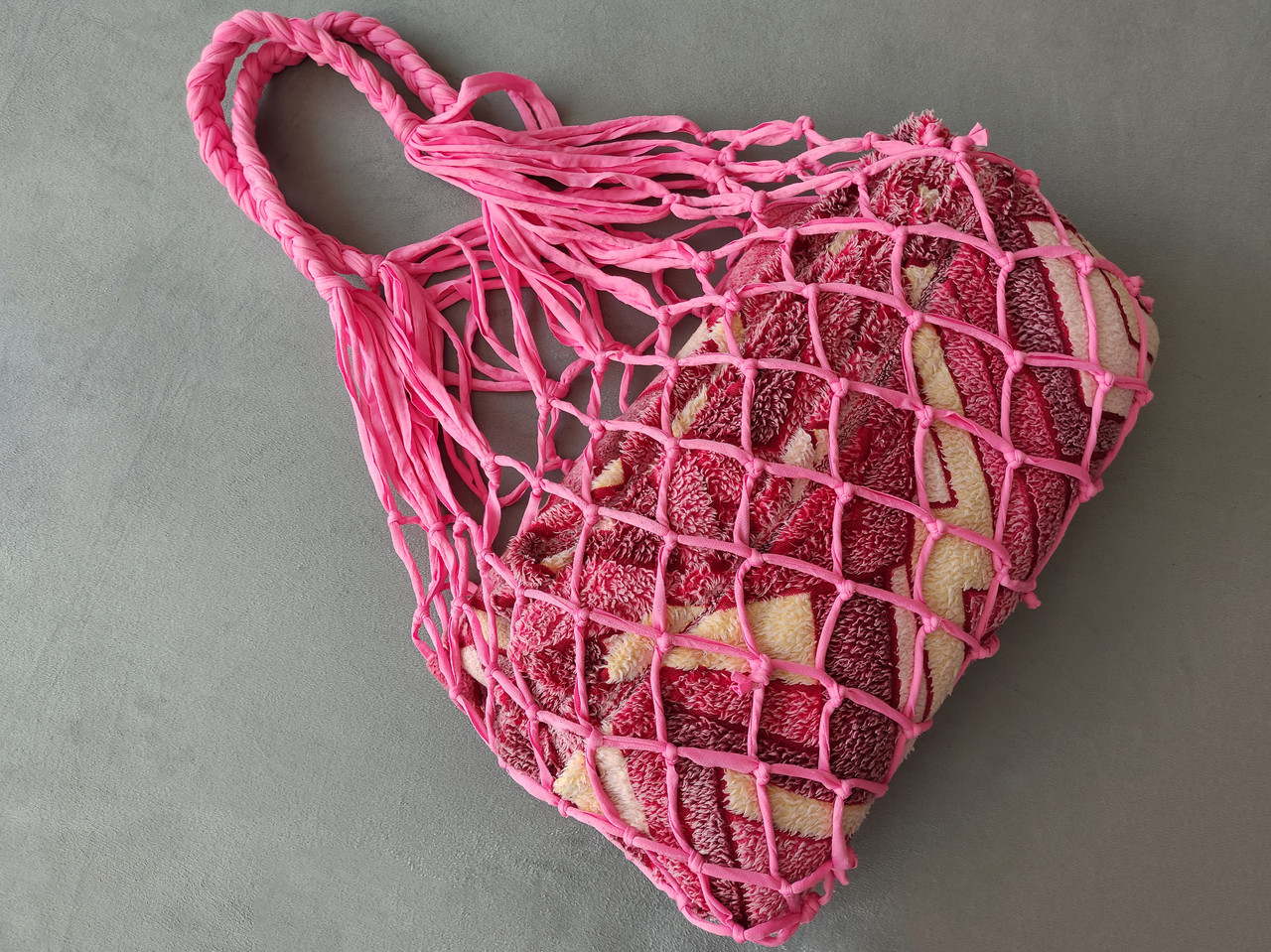 Велика сумка Авоська - рожева сумка стрейч