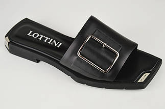 Шльопанці з пряжкою Lottini 54390 37 Чорний шкіра, фото 5