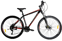 Велосипед найнер Crosser Pionner 29" (рама 19, гидравлика, вилка воздух) черно-красный