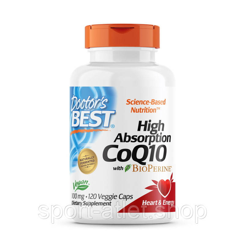Натуральна добавка Doctor's Best CoQ10 100 mg with BioPerine, 120 вегакапсул