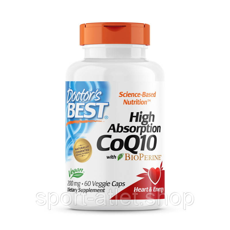 Натуральна добавка Doctor's Best CoQ10 200 mg with BioPerine, 60 вегакапсул