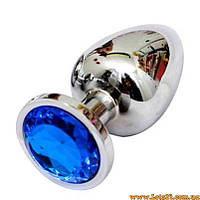 Анальна пробка сталева з каменем анальний плаг з каменем анальна втулка з кристалом метал залізна