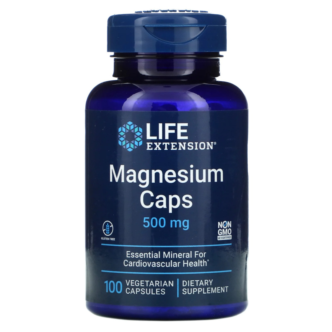 Магній 500 мг Life Extension Magnesium Caps для здоров'я серцево-судинної системи 100 вегетаріанських капсул