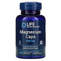 Магний 500 мг Life Extension Magnesium Caps для здоровья сердечно-сосудистой системы 100 вегетарианских капсул