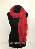 Однотонний широкий шарф-жатка з льону, фото 4