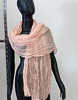 Однотонний широкий шарф-жатка з льону