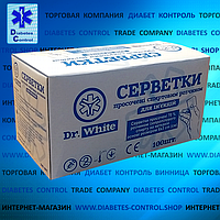 Спиртові серветки Dr. White, 100 шт. (30х60 мм)