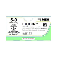 Етилон (Ethilon) 5-0 П-режущая 16мм, черный 45см, 1шт.