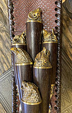 Набір шампурів з бронзовим кільцем і ковпачком в сагайдаку, н\ж 750 мм, фото 3