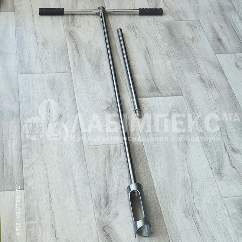 Бур-пробовідбірник ґрунту н/ж РОЗБІРНИЙ 1.7 м з гумовими ручками, фото 1