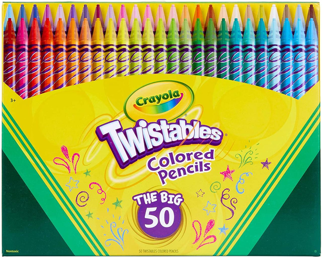 Дитячі кольорові олівці з викручуваним стрижнем Twistables 50 кольорів, Crayola крайолу