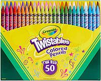 Детские цветные карандаши с выкручивающимся стержнем Twistables 50 цветов, Crayola крайола