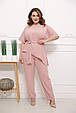 Костюм літній жіночий костюм розмір плюс Астрід пудра (50-68), фото 4