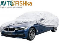 Автомобильный тент седан VITOL 432х165х119 (М) PEVA+PP Cotton (серый, зеркало, замок)