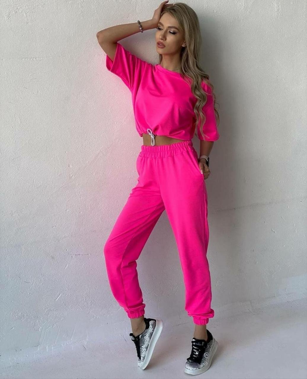 Костюм жіночий літній топ-футболка та штани, фото 1