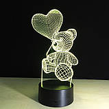 3D Світильник "Ведмедик",Подарунок коханій дівчині на день народження, Подарунки мамі на др, Подарунок дружині на ін, фото 3