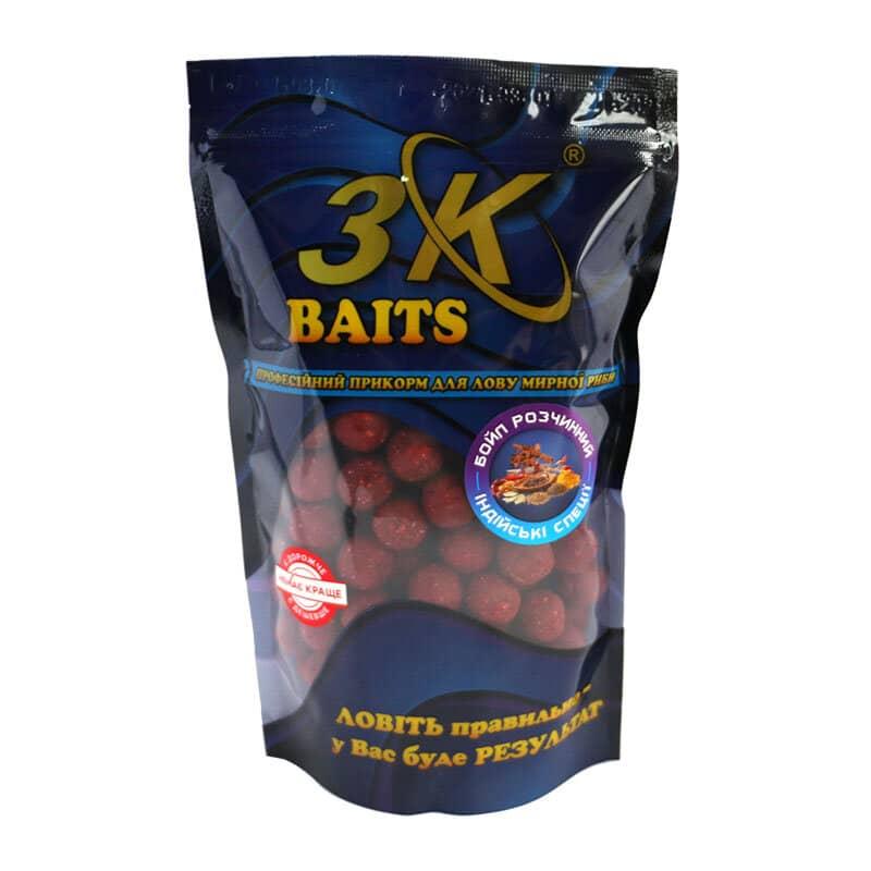 Бойл 3KBaits розчинний пиляльний Індійські спеції 16 мм 400 г (3KB1253), фото 1