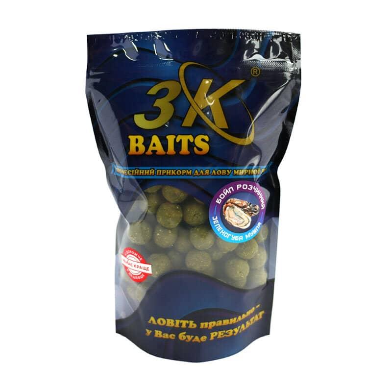 Бойл 3KBaits розчинний пиляльний Зелено-губа устриця 16 мм 400 г (3KB1257)