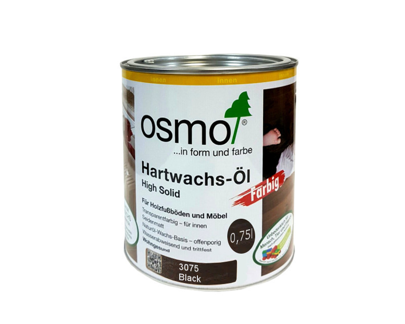 Масло с твердым воском OSMO HARDWACHS-OL FARBIG для пола и изделий из древесины 3075 - черное 0,75л - фото 1 - id-p1410602321