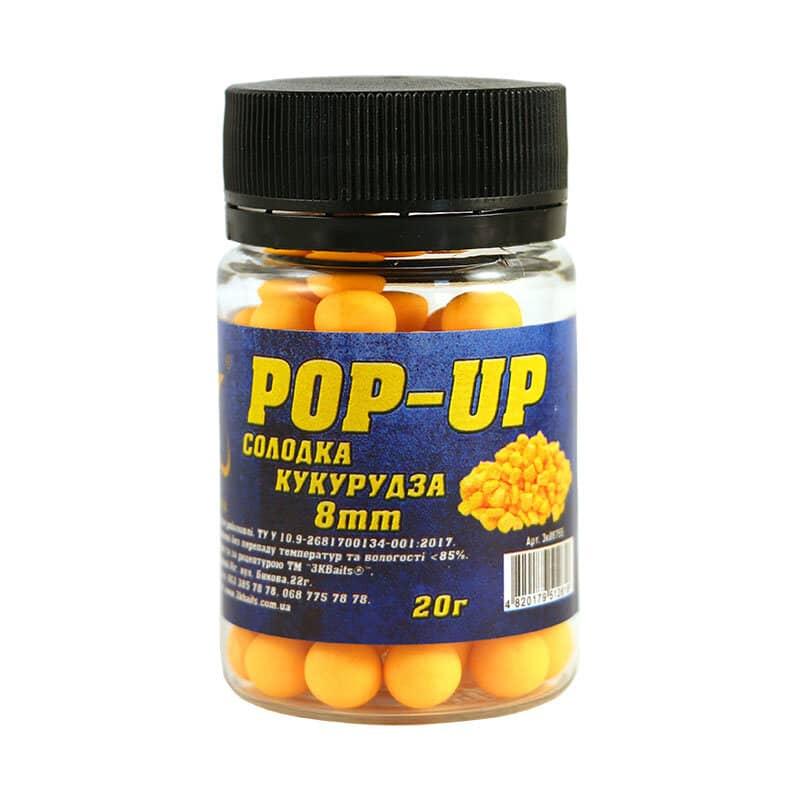 Бойл 3KBaits Pop-up плавальний Солодка кукурудза 8 мм 20 г (3KB1287)