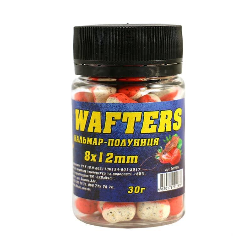 Бойл 3KBaits Wafters збалансований Кальмар-полуниця 8*12 мм 30 г (3KB1325)