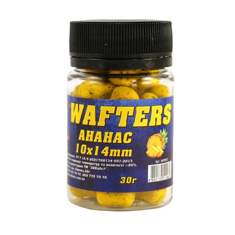 Бойл 3KBaits Wafters збалансований Ананас 10*14 мм 30 г (3KB1334), фото 1