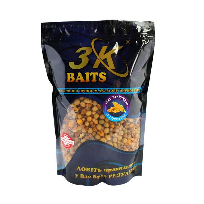 Прикорм 3KBaits Зерновий мікс Кукурудза з горохом 1000г (3KB1024)