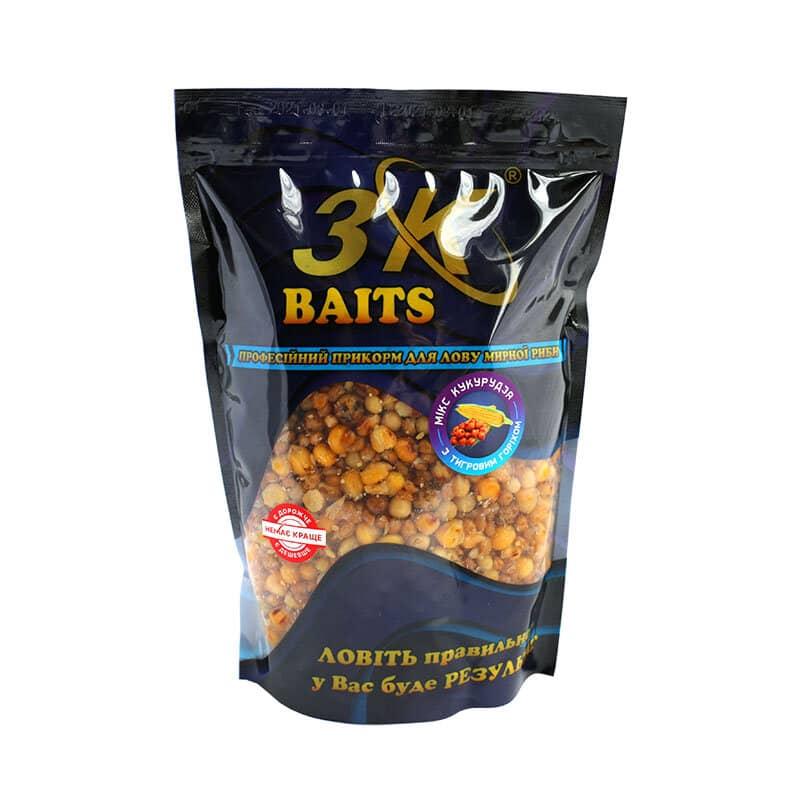 Прикорм 3KBaits Зерновий мікс Кукурудза з тигровим горіхом 1000г (3KB1026)