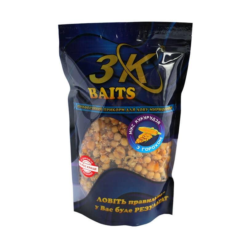 Прикорм 3KBaits Зерновий мікс Кукурудза з горохом 500г (3KB1035)