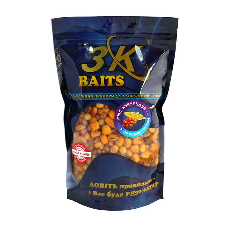 Прикорм 3KBaits Зерновий мікс Кукурудза з тигровим горіхом 500г (3KB1037)