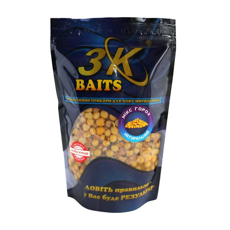 Прикорм 3KBaits Зерновий мікс Горох Натуральний 500г (3KB1038)