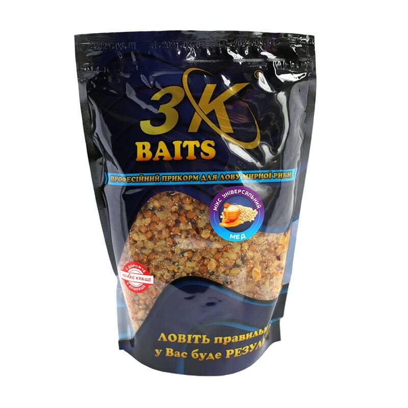 Прикорм 3KBaits Зерновий мікс універсальний Мед 1000г (3KB1044)