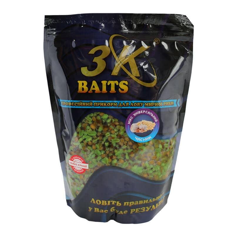 Прикорм 3KBaits Зерновий мікс універсальний Часник 1000г (3KB1045), фото 1