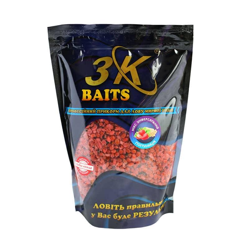 Прикорм 3KBaits Зерновий мікс універсальний Полуниця 1000г (3KB1046), фото 1