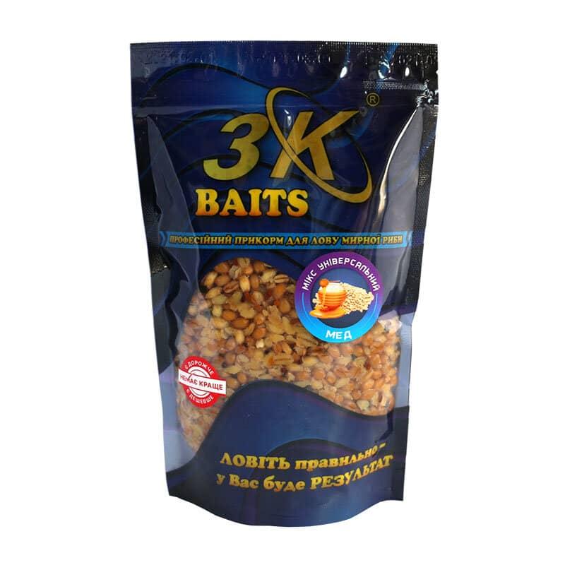 Прикорм 3KBaits Зерновий мікс універсальний Мед 500г (3KB1049)