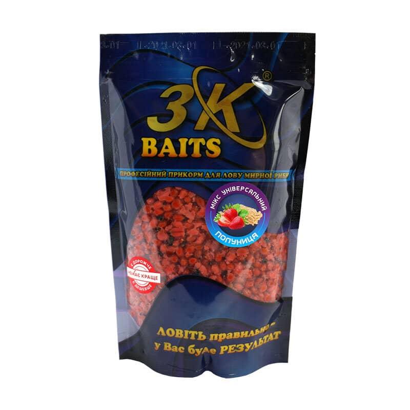Прикорм 3KBaits Зерновий мікс універсальний Полуниця 500г (3KB1051)