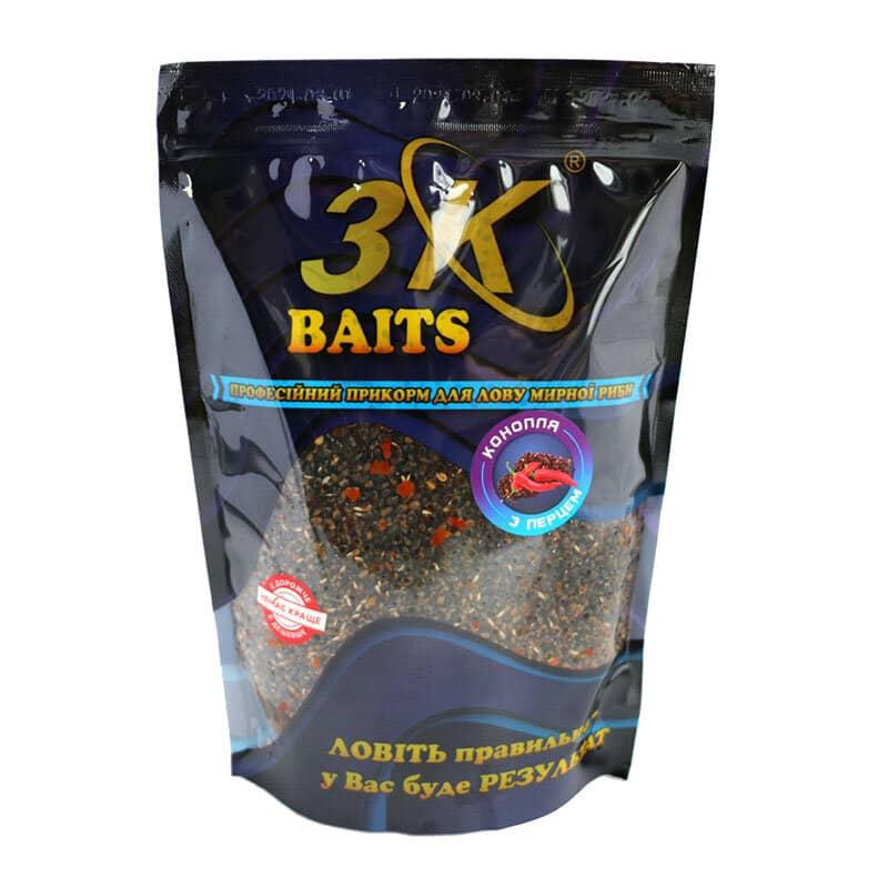 Прикорм 3KBaits Коноплі з перцем чилі 800г (3KB1054)