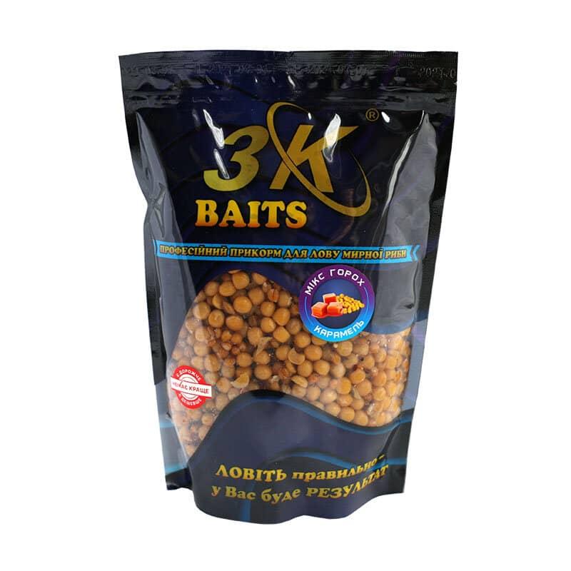 Прикорм 3KBaits Зерновий мікс Горох Карамель 1000г (3KB1127)