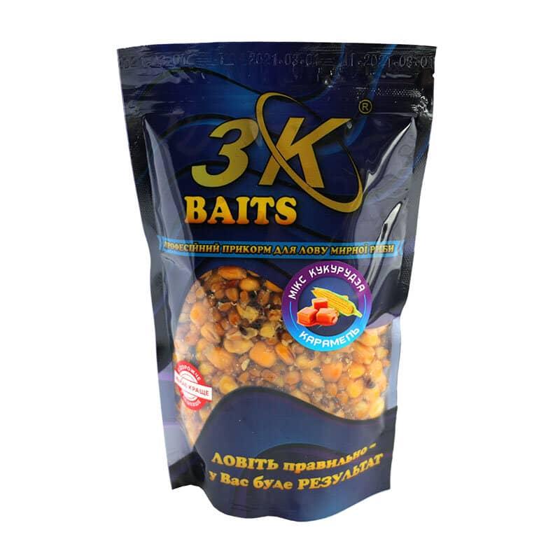Прикорм 3KBaits Зерновий мікс Кукурудза Карамель 500г (3KB1128), фото 1