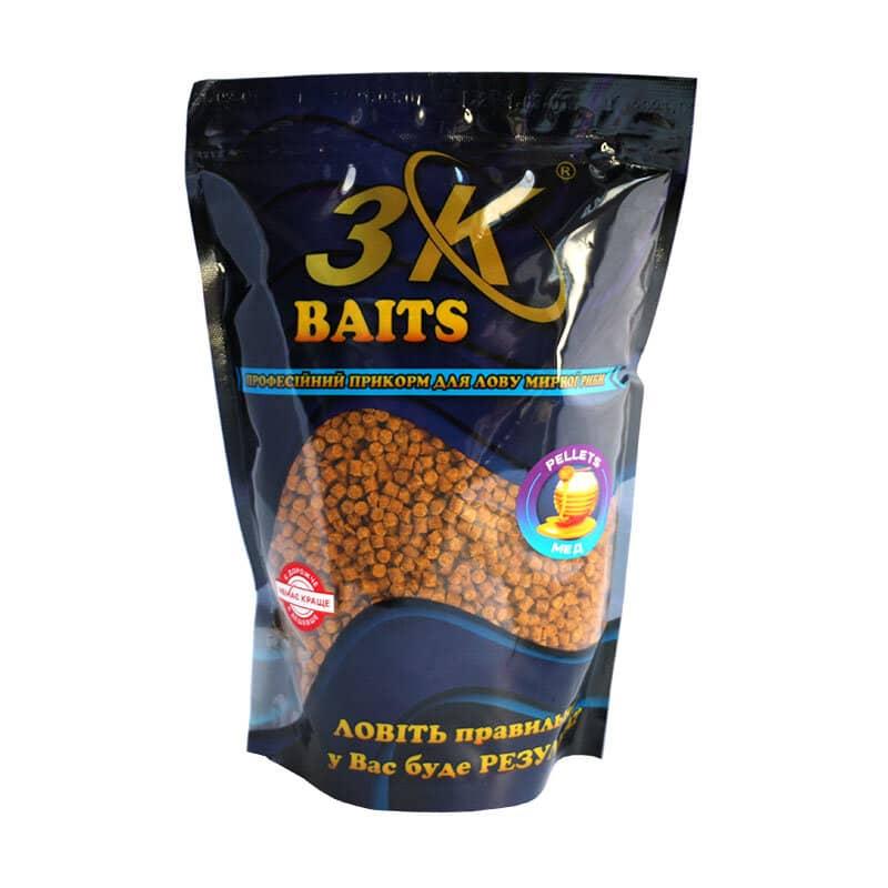 Пелети 3KBaits Мед 4мм 800г (3KB1143)