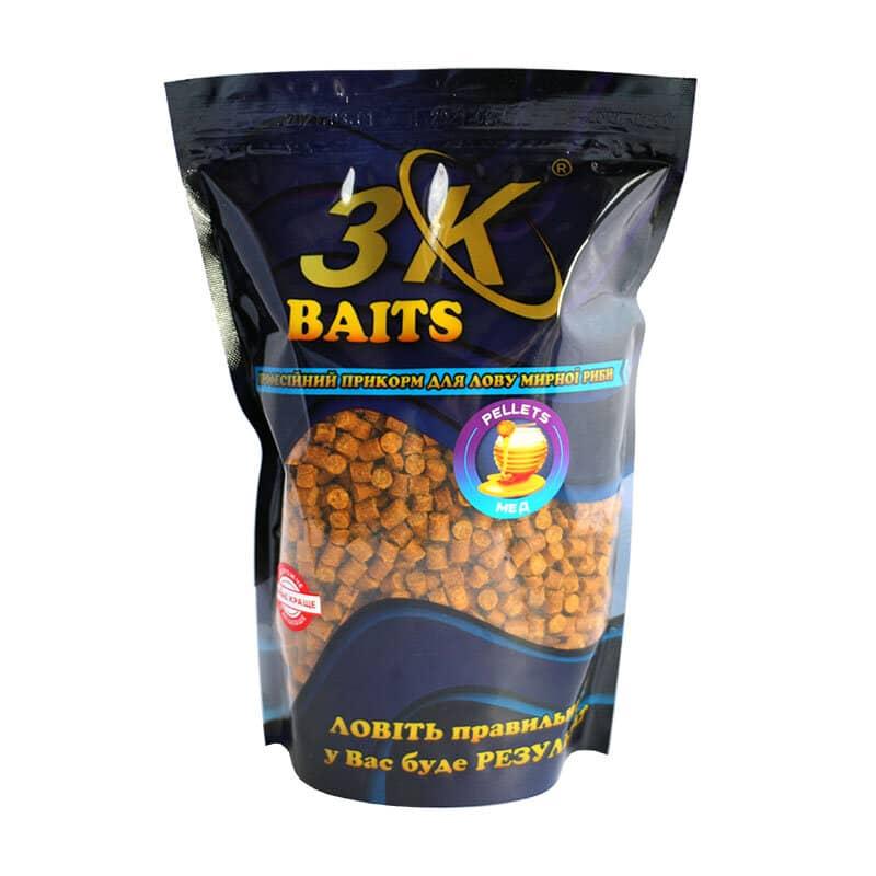 Пелети 3KBaits Мед 6мм 800г (3KB1144)